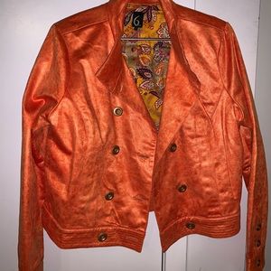 6 by six faux suede like jacket size L